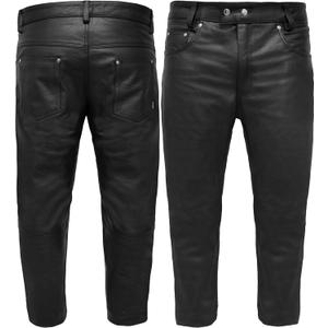 Touch&Torn Leather Pants Motorcycle Pants for Mens 30" to 44" Waist Jeans Style Pant with 5 Pockets Motorbike Pant for Biker (Black), Size: 36 Regular