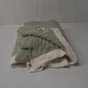 Snuggle Sac Fluffy Ribbed Sage Green Blanket Twin Size, Soft Luxurious Knit Fuzzy Microfiber Blankets for Sofa, Bed, Sage Green, 60x80 inches