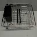 Expandable Over The Sink Dish Drying Rack, Anti-Rust Stainless Steel in Sink Dish Drainer with Cutlery Holder, Counter Space Saving Sturdy Sink Drying Rack for Many Kitchen Drain Task