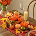 20pcs Halloween mini Artificial Craft Fake Pumpkin DecorFall Decorations with Pumpkins Acorn Pinecones Sunflowers for Halloween Fall Thanksgiving Decor Set Dining Table Living Room Party