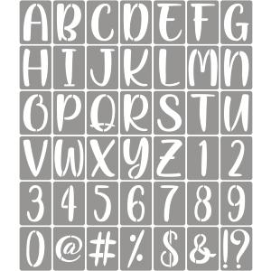 6 Inch Letter Stencils for Painting - 42 Pack Alphabet Letter Number Templates with Signs, Reusable Plastic Alphabet Stencils for Chalkboard Fabric Rock Wood Crafts Painting
