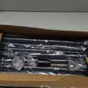 Byondeth Curtain Rods for Windows 16 to 144 Inches Adjustable Length 1 Inch Diameter Window Curtain Rod with Aluminium Finials, Black