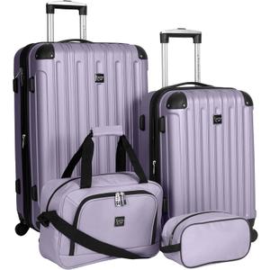 Travelers Club Midtown Hardside 4-Piece Luggage Travel Set, Lilac