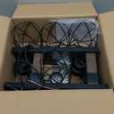 Farmhouse Bathroom Vanity Light, 4-Light Wood Bathroom Light Fixtures Over Mirror, Black Industrial Vanity Lights with Metal Shade, Rustic Bathrooms Lighting for Living Room, Bedrooms, Hallway