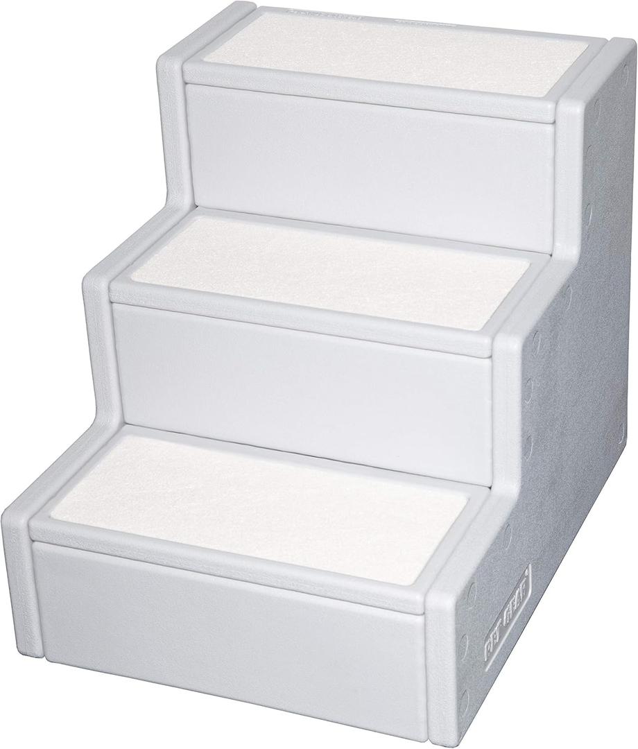 Pet Gear Pet Step III Pet Stairs for Small Dogs and Cats Up to 50 pounds, Lightweight, No Tools Required (Essential Grey)