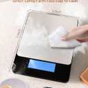 Food Scale -33lb Digital Kitchen Scale for Food Ounces Grams Rechargeable 304 Stainless Steel,Batteries and Type-C Charging | Perfect for Meal Prep, Cooking, and Baking, Black (Medium)