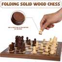 Magnetic Travel Chess Set 12-inch Wooden Magnetic Chess Board 2 Extra Queen Folding Chessboard for Storage Toys & Games for Adults Vintage Chess Game Family Board Games Educational Toy Sets, 12 inches x 3 inches x 0.1 inches