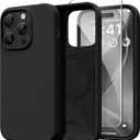 GONEZ Magnetic for iPhone 14 Pro Max Case, [Compatible with MagSafe] Anti-Scratch Microfiber Lining & Screen Protector, Shockproof Slim Phone Silicone Cover 6.7 inch, Black