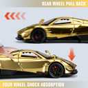 Toy Car Model 1/24 Diecast Cars Collectible Car Model Kit for Adults and Boys,Metal Pull Back Cars with Lights and Sounds,Great Car Toys Gifts for Kids,Toy Cars for Boys Age 3-12（Gold）