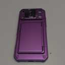 SSLOTSCASE for iPhone 17 Pro Max Case with Card Holder & Sliding Camera Lens Cover & Hidden Kickstand & Camera Stand & Wallet, Silicone Edge Durable Protective Case for iPhone 17 Pro Max, Dark Purple