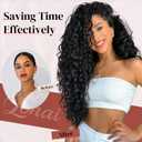 LONAI Black Hair Extension,9PCS 22" Curly Clip in Hair Extensions LN002 Long Soft Thick Synthetic Hairpieces for Women-Dark Brown to Caramel Brown