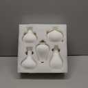 Small White Vases, Ceramic Bud Vase Set of 5, Mini Pottery Vases for Pampas Grass, Flowers, Decorative Vases for Home Modern Decor, Rustic Decor, Veses for Living Room Dining Table Shelves