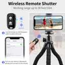 Aureday Phone Tripod, Flexible Tripod for iPhone and Android Cell Phone, Come with Wireless Remote and Clip for Video Recording/Vlogging/Selfie
