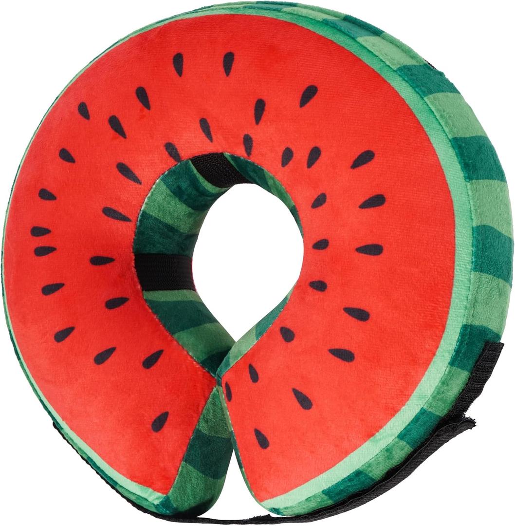 Recovery Donut Collar for Dogs & Cat,Inflatable Dog Collar Alternative After Surgery,Soft Cone for Large Medium Small Pet(Watermelon,X-Large) (XLNeck 18"-23")