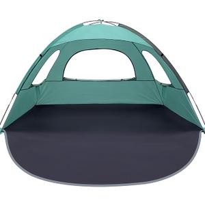WhiteFang Beach Tent Anti-UV Portable Sun Shade Shelter for 3 Person, Extendable Floor with 3 Ventilating Mesh Windows Plus Carrying Bag, Stakes and Guy Lines