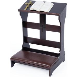 Prayer Bench Kneeler, Wooden Prayer Kneeler for Home, Prayer Bench for Kneeling at Home, Church Prayer Bench Stool Table with Cushion