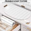 Large Stone Drying Mat for Kitchen Counter, Quick Drying Foldable Dish Drying Mat, Super Absorbent Diatomaceous Earth Drying Mat for Dishes Bottles Cups, Match Any Countertop (White, 22.8"x15.4")