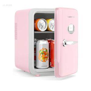 Skincare Fridge - 4L Makeup Fridge for Refrigerating Makeup, Skincare and Food, Mini Fridge for Bedroom, Office and Car, Cooler and Warmer, Beverage Cooler, Leather Pink