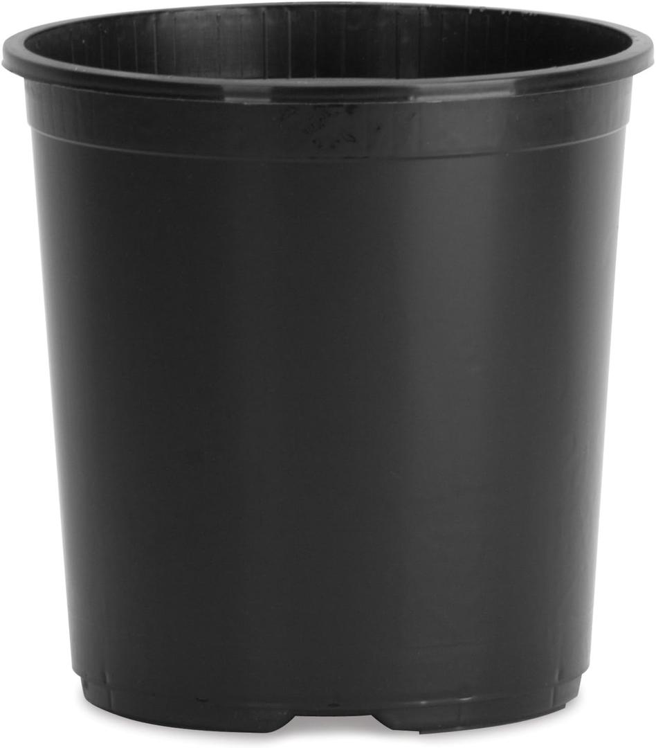 The HC Companies 2.62 Gal Nursery Pot - Plastic Plant Pots with Drainage Holes for Seedlings, Garden Plants, Flowers, Black