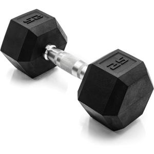 CAP Barbell 25 LB Coated Hex Dumbbell Weight, New Edition
