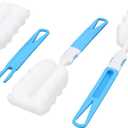 Sponge Head Milk Tea Cup Glass Cleaning Brush Cleaner Tool 3pcs Blue Brush