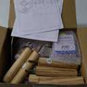 2 Pcs Bracelet Holder 3 Tier Wooden 360 Rotating Jewelry Holder Organzier with 36 Hooks, Tree Stand Vendor Booth Display with Advertising Board for Vendors(Natural Color,Square)