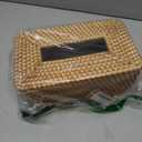 Rattan Tissue Box Cover Natural Woven Facial Napkin Holder Rectangular 10 x 6.1 x 4.1 Inch (Natural)