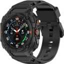 Miimall Rugged Sport Case Band for Samsung Galaxy Watch Ultra 47mm 2025/2024, Light Soft TPU Mecha Protective Bumper + Strap Combo, Shockproof Anti-Crash Band With Case for Galaxy Watch Ultra 47mm (Black)