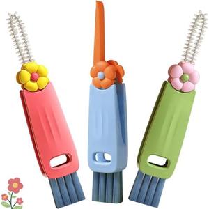 3 in 1 Cup Lid Cleaning Brush, Portable Water Bottle Brush, Multifunctional Bottle Cleaner Brush Set for Tight Spaces, Bottle Gaps, Tumblers, Travel Mug Caps(3 PCS)