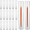20 Pack Glass Hurricane Candle Holders 12.6" Open Ended Candlestick Holder Tubes Clear Bottomless Cylinders Suitable Taper LED Candles for Wedding Party Christmas Table Centerpiece Decor