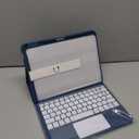 Compatible for iPad 11th 10th Generation Case with Keyboard, Folio Cover with Pencil Holder, Multi-Touch Trackpad, 7 Color Backlit, Detachable Keyboard for iPad (A16) 11th/10th Gen (Navy Blue)