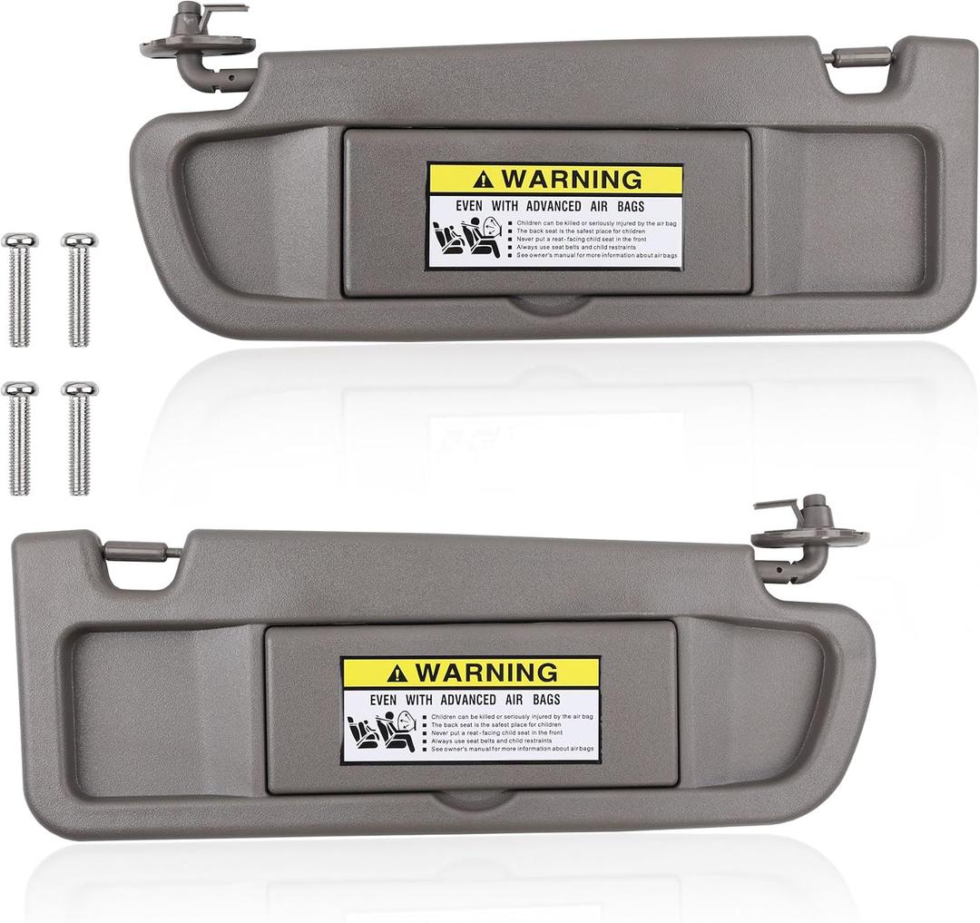 HQPASFY Sun Visor Compatible with 2006-2011 Honda Civic, Left Driver Side and Right Passenger Side Sunvisor Replaces# 83280-SNA-A01ZA 83230-SNA-A01ZA Atlas Gray