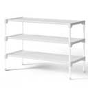Kitsure Shoe Rack - Premium Non-Woven Shoe Rack Shelf, Shoe Organizer for Closet, Entryway, Garage & Corridor, Sturdy & Durable Long Stackable Shoe Shelves, Medium, White