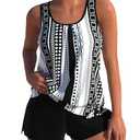 ROSEWE Modest Tankini Swimsuits for Women, Two Piece Athletic Womens Bathing Suits Blouson Tank Tops with Board Shorts XXL
