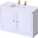 Doll House Kitchen Sink Miniature Cabinet 1/6 Scale Dollhouse Furniture Miniature Dollhouse Wash Basin for Kitchen Bathroom Decor