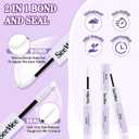 Clear Lash Glue - Lash Bond and Seal Waterproof Lash Clusters Glue Easy to Use 2 in 1 Strong Hold DIY Eyelash Adhesive for Cluster& Individual Lashes DIY Eyelash Lash Cluster Glue10ml (White)