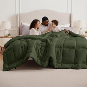 Bedsure Comforter Duvet Insert - Quilted Comforters Oversized King Size, All Season Duvet, Down Alternative Bedding, with 8 Tabs, Gifts for Women/Men, Olive Green, Oversized King 116 x 98 Inches
