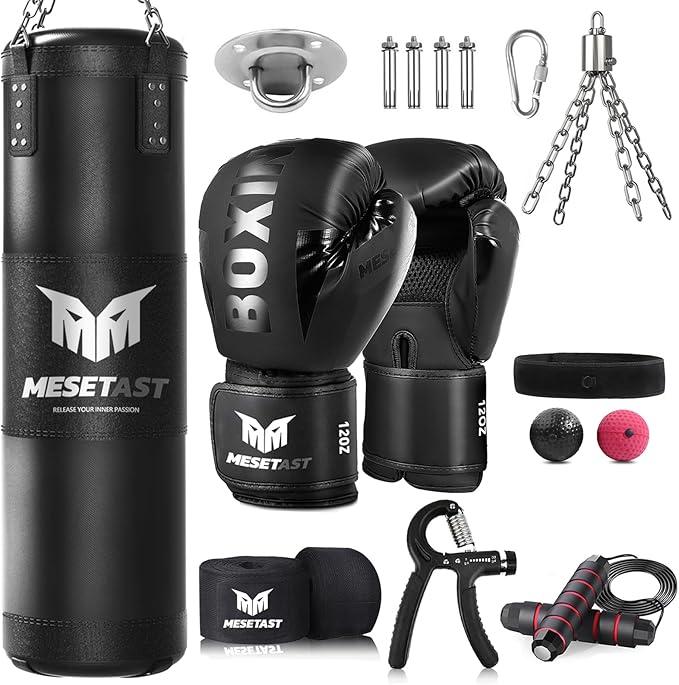Punching Bag for Adults, 4ft Heavy Boxing Bag Set for MMA Karate Kickboxing Boxing - Unfilled