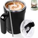 MeiAid 2026 Upgraded Automatic Magnetic Stirring Coffee Mug with Temperature Display & LeakProof Lid – Suitable for Office School Home (Black)