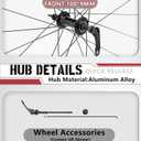 BUCKLOS Aluminum Alloy 700c Road Bike Wheelset, 30mm Depth 20mm Wide Quick Release Rim Brake Bike Wheels, Superlight Double Wall 24H Round Spokes