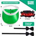 Hicarer 3 Pcs Casino Dealer Costume Set Includes Green Visors Hat Bowtie Armband Plastic Poker Hats Casino Dealer Costume Elastic Band Accessory Set for Las Vegas Birthday Game Nights