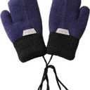 Kids Winter Mittens Cold Weather Knitted Mitt Gloves Double Layer Fleece Lined Thermal Gloves 4-6T Outdoor Warm (Blue)