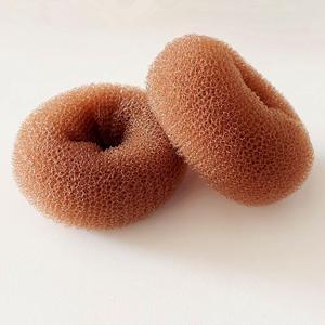 Pack of 2 Medium Hair Bun Maker, Hair Donut Set for Kids Girls Women, Hair Donut Bun Maker Tool for Short and Thin Hair Crown Shapers Accessories (Size M/ 3 Inch, Light Brown)