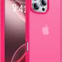 for iPhone 16 Pro Case, [Military-Grade Drop Protection][Anti-Yellowing] Shockproof Protective Translucent Matte Cover for iPhone 16 Pro Phone Case,Hot Pink