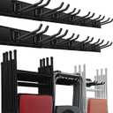 Wallmaster Garage Storage Organization Wall Mount, Garden Tool Rack Organizer Heavy Duty Folding Chair Hangers with 12 Adjustable Hooks 96inch Tracks Max Load 900lb