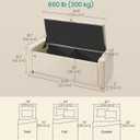 SONGMICS Storage Ottoman, Storage Chest Bench with Legs, End of Bed Bench with Safety Hinges, Pull Tab, for Living Room, Bedroom, 19.7 x 47.6 x 16.5 Inches, Linen-Look Fabric, Summer Sand ULOM511LF01