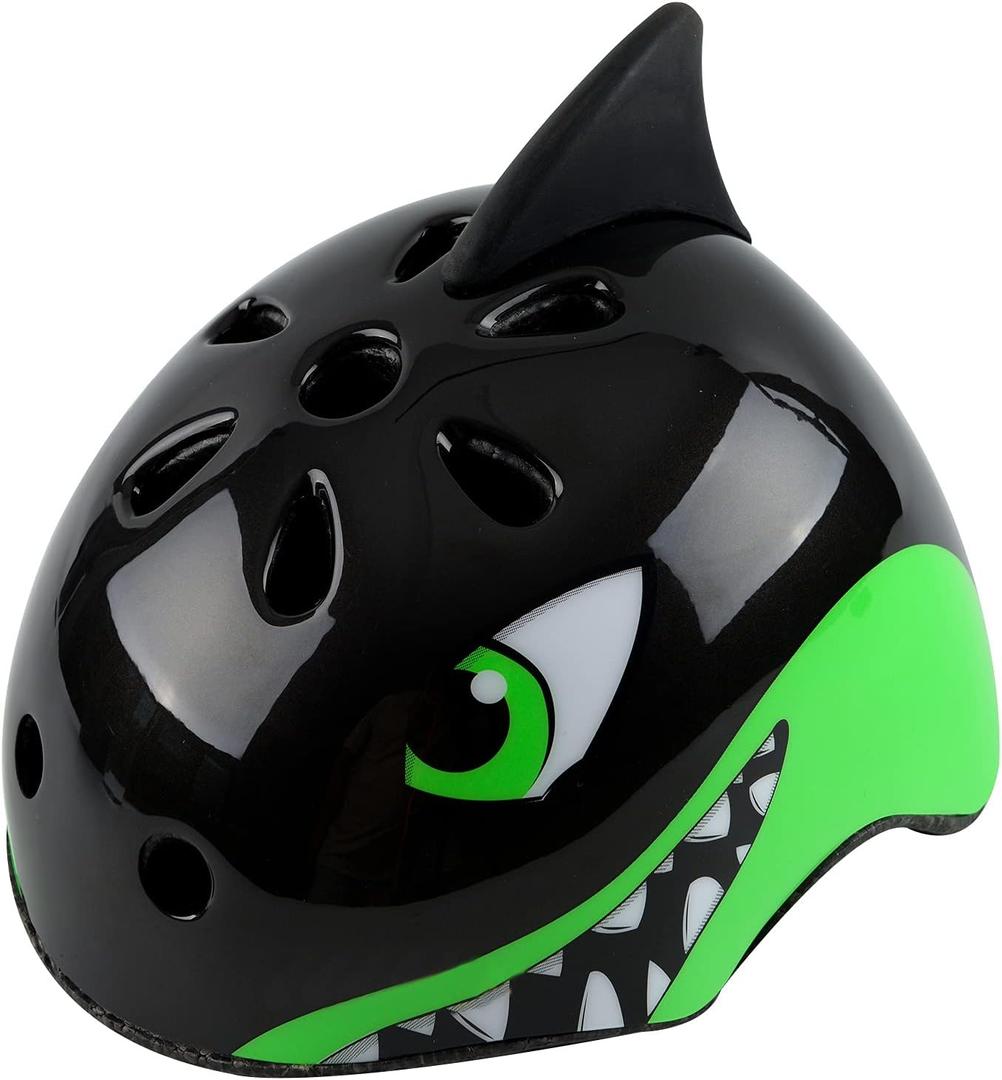 Toddler Kids Bike Helmet, Adjustable and Multi-Sport, 3 Sizes for Ages 1-2-3-5-8-14 Years Child Infant Boys Girls (Black shark)