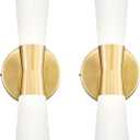 kudos Bathroom Sconces Set of 2,16inches Gold Wall Sconces, Modern Bathroom Light Fixtures with Milk White Glass, Dimmerable 3000K/4000K/5000K for Bedroom Hallway, KDVL13-GD-2PK