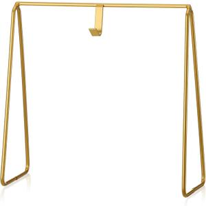 Gallery Art Stand for Round Top Black Metal Display Stand 9 Inch Mini Gallery Art and Charm Decoration for Holiday Party Decor Supply Gift (Gold)