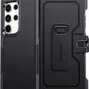 FNTCASE for Samsung Galaxy S23-Ultra Case: Military Grade Drop Proof Protection Cell Phone Cover with Belt-Clip Holster | Dual Layer Durable Heavy Duty Shockproof Protective Bumper Tough (Black)